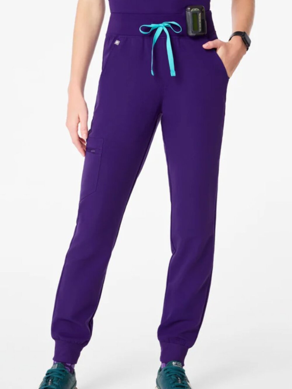 NWT Figs High Waisted Zamora Jogger Scrub Pants Purple Pulse